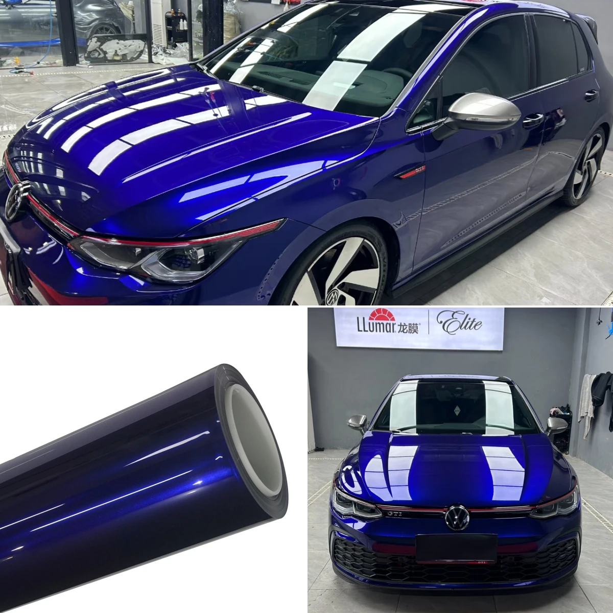 

Royal Indigo Glossy Metallic PET Car Color Change Film - Customizable Car Wrap Vinyl for Vehicle Body Transformation