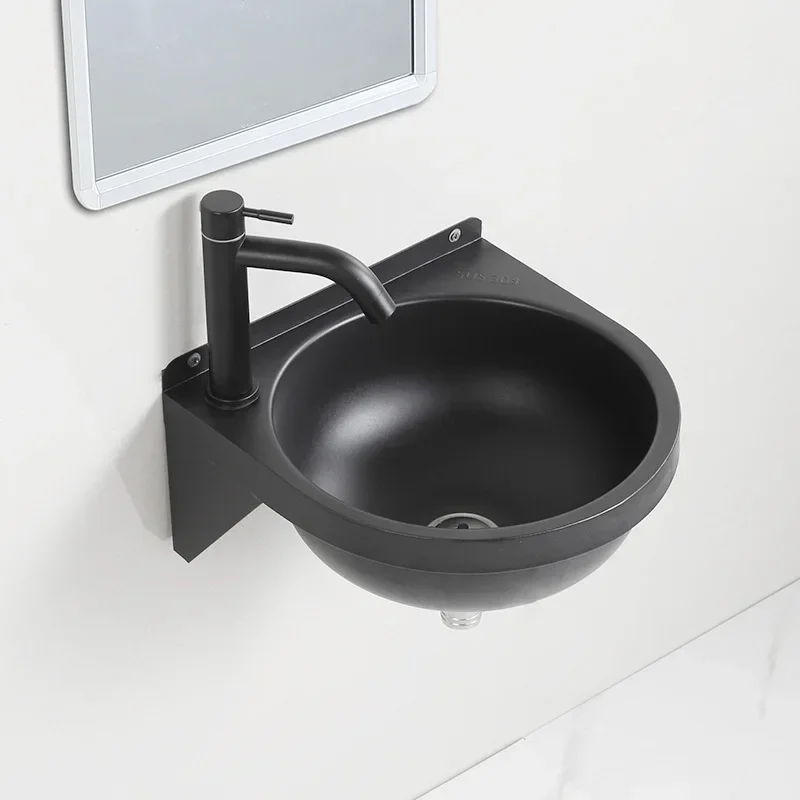 304 Stainless Steel Household Small Unit Small Wall Mounted Washbasin Balcony Bathroom Washbasin Simple Basin