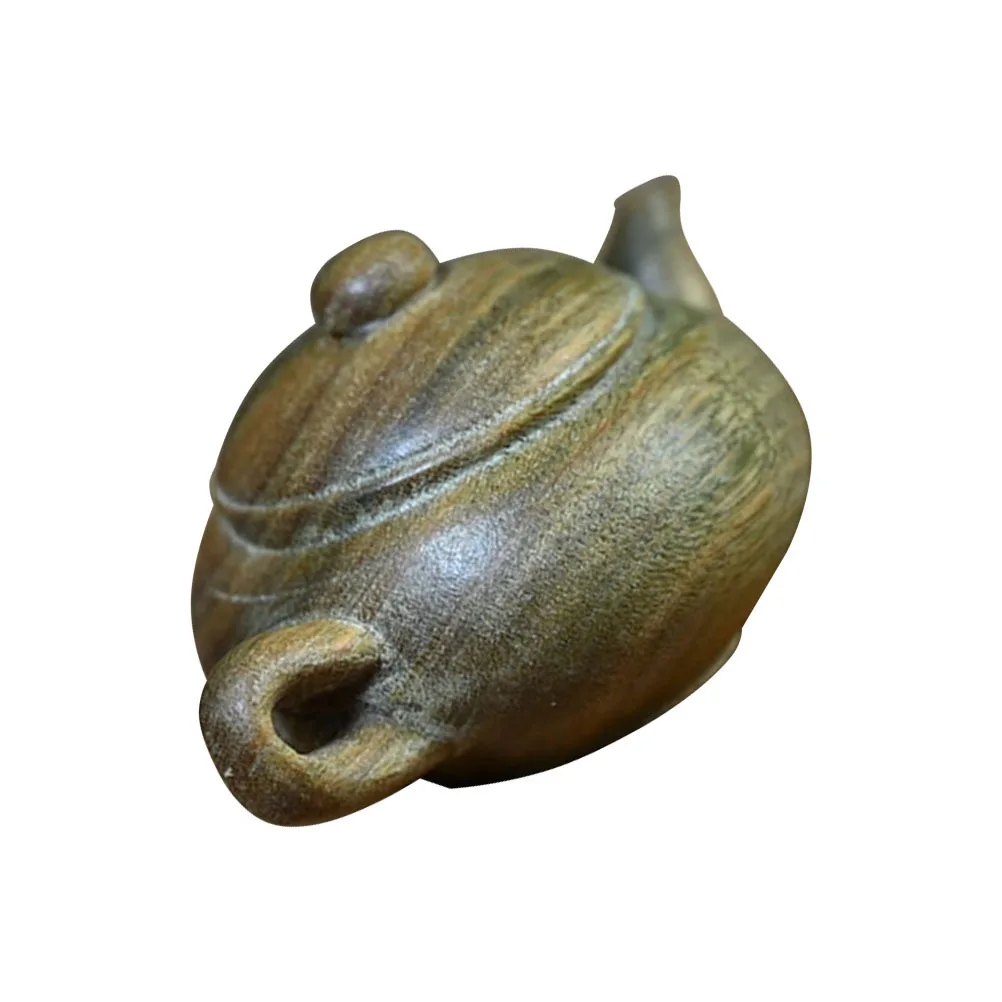 

Wood Carved Teapot Decoration Delicate Wooden Teapot Ornament Home Office Desktop Carving Handicraft Wood Craft