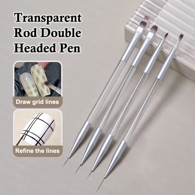 ชุดพู่กันแต่งเล็บลายเส้นฝรั่งเศส ปลายคู่ สำหรับทาสีเจล UV ปลายแหลมพิเศษ สำหรับวาดเส้นเล็ก อุปกรณ์ตกแต่งเล็บ