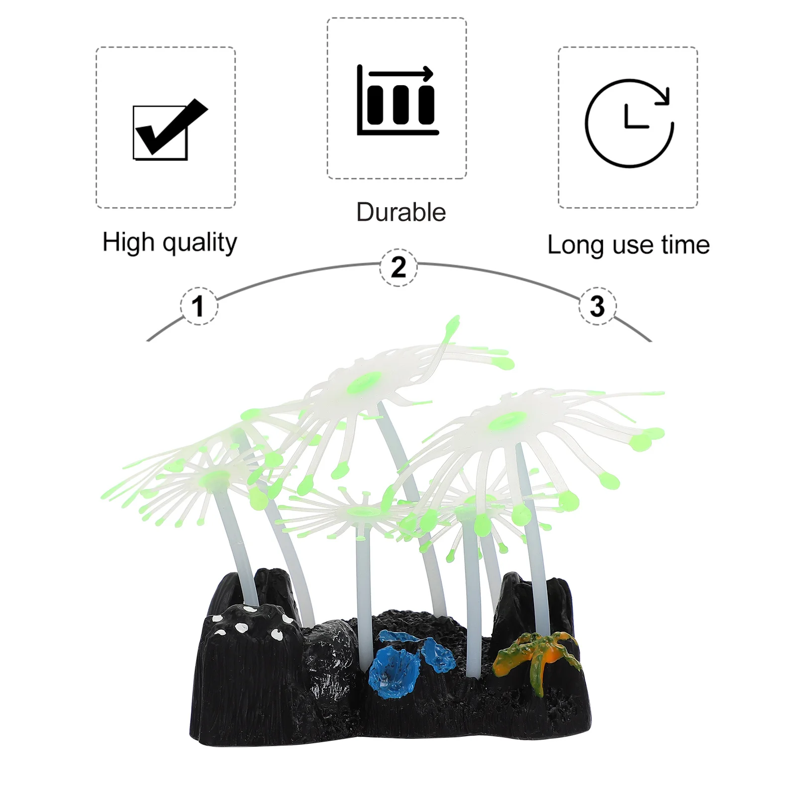 

Night Glow Seaweed Silicone Resin Sea Anemone Decor For Fish Tank Aquarium Simulation Ornament Decoration Pet Supplies