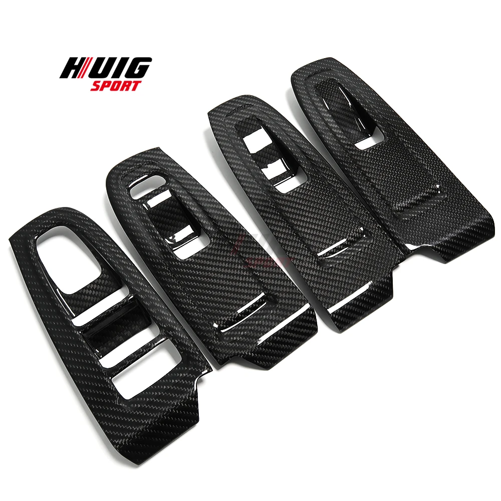 2PCS For Subaru WRX S4 STI VB 2022 2023 Carbon Fiber Car Interior Central Console Dashboard Panel Cover Sticker Trim Accessories