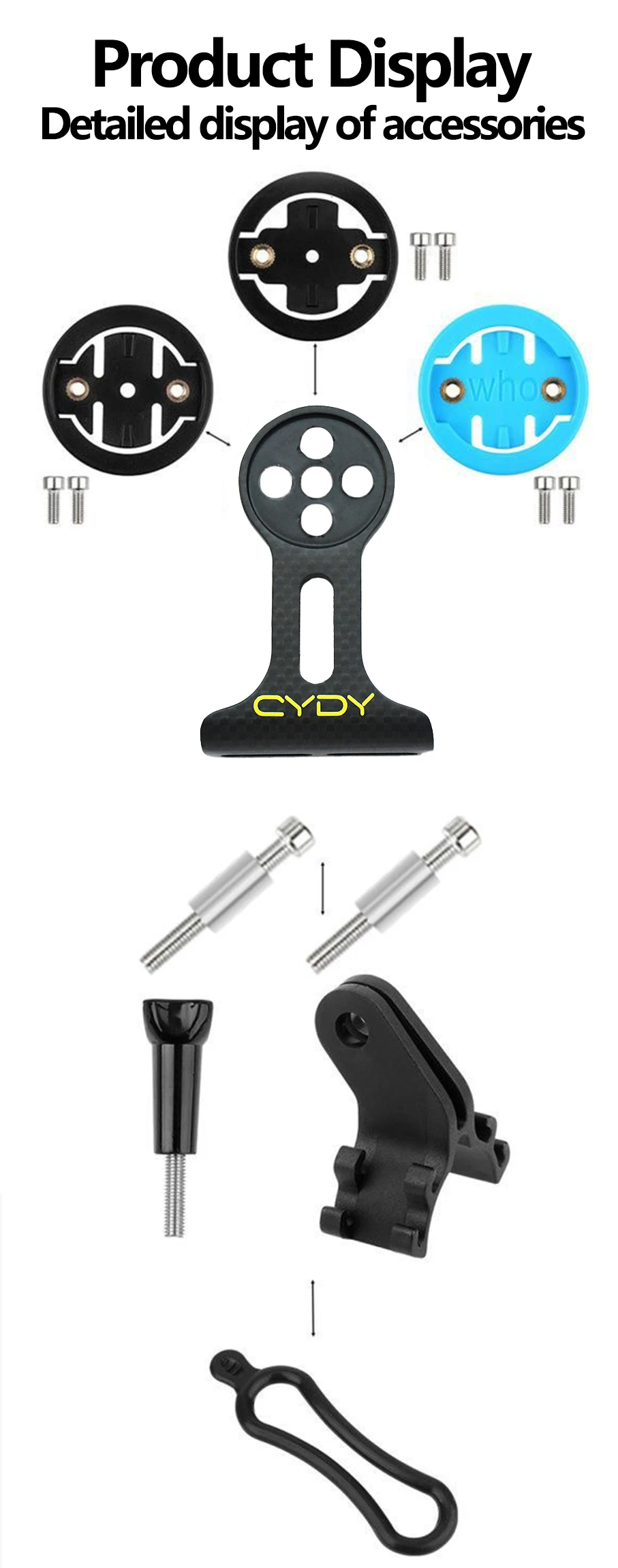 CYDY Carbonfaser 3K Fahrradcomputerhalterung für Garmin Bryton Wahoo Magene Xoss IGP Edge Rennrad Lenkerhalterung – Detail 10