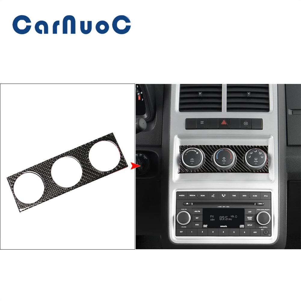 

Car Carbon Fiber Stickers For Dodge Journey 2009 2010 Center Control Air Conditioning Knob Panel Cover Trim Interior Accessories
