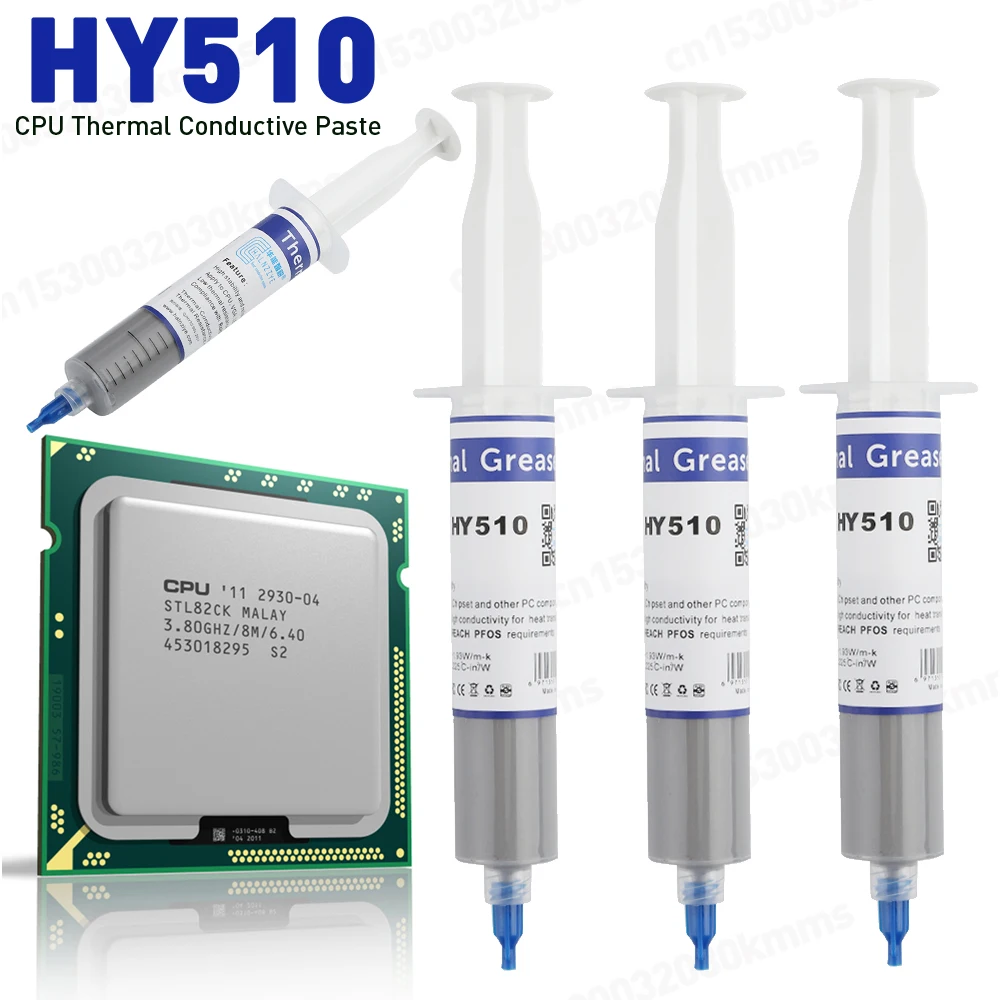 Thermal Paste for GPU CPU HY510 Thermal Conductive Compound Silicone Grease Paste for GPU CPU Chipset Cooling Grey CPU Cooler