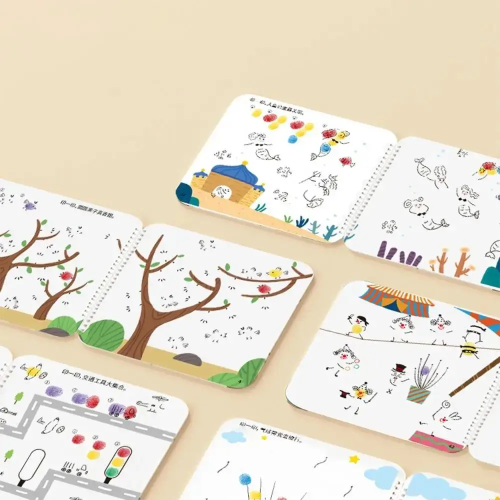 Cartoon Animal Drawing Coloring Books Coloring Book Handmade Finger Art Thick Drawing Book Painting DIY Finger Painting Set