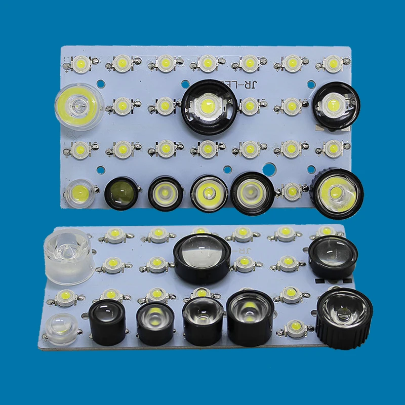 10pcs LED Lens with 14.5mm - 24.5mm Holder For 1W 3W 5W LED Diode Bead