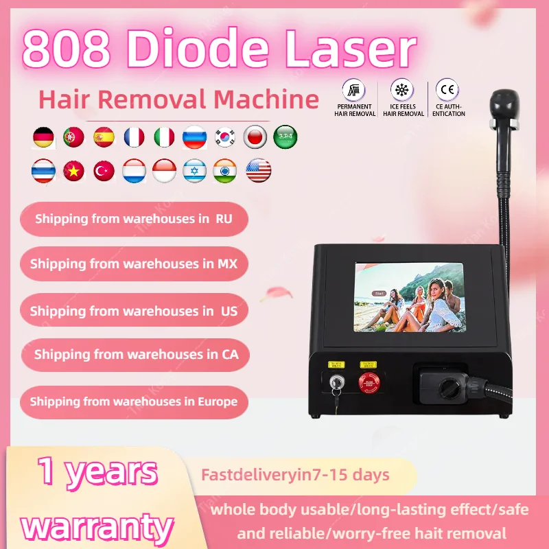 

The Latest Model of Diode three Wavelength Laser Hair Removal machine, professional body hair removal, permanent and painless