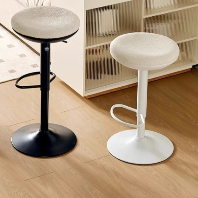 

Swivel White Bar Stools Wishbone Cream Height Designer Kitchen Bar Stools Adjustable Aesthetic Sillas Para Comedor Bar Furniture