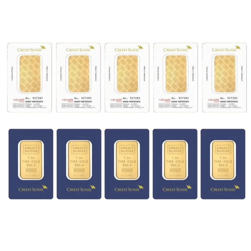 

1~10pcs Replica Suisse Gold Bar 1 oz Gold Bullion with Different Serial Number Brass Core Fake Gold Bars Collection Gifts