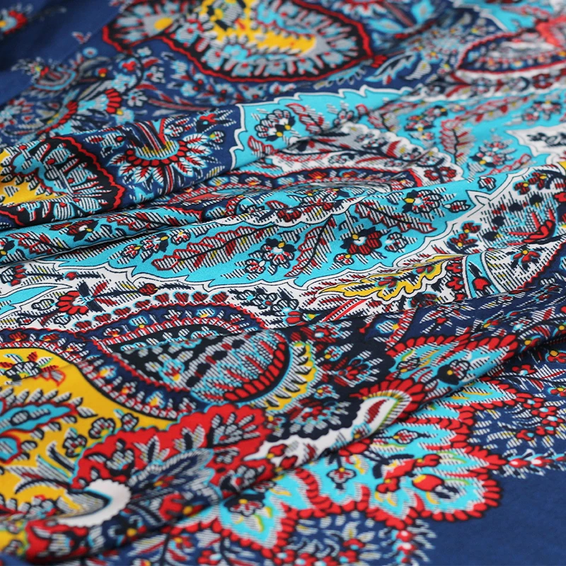 Tela de fibra de viento nacional para vestido de mujer, tejido de costura artesanal, color rojo, azul y frambuesa, envío gratuito
