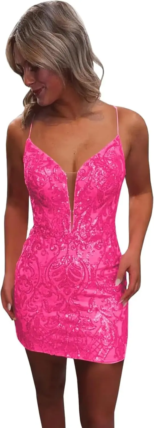 

Короткие платья для встречи выпускников трапециевидной формы с блестками, облегающее платье для выпускного вечера, мини-коктейльные платья 2025 года выше колена, мини-коктейльные платья