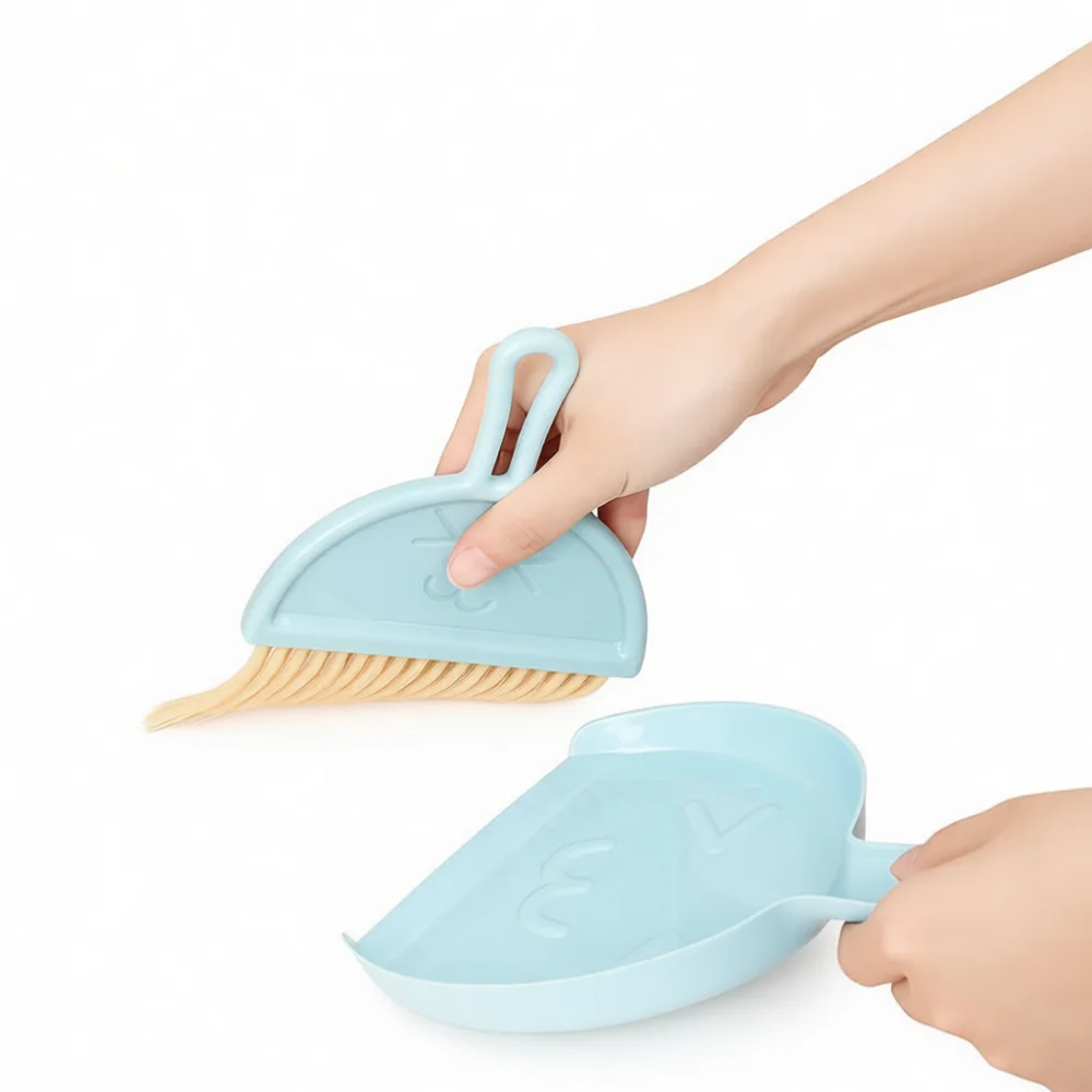 Convenient Desktop Cleaning Tool Mini Broom And Dustpan Set Portable Household Countertop Keyboard Dust Sweeping Kit