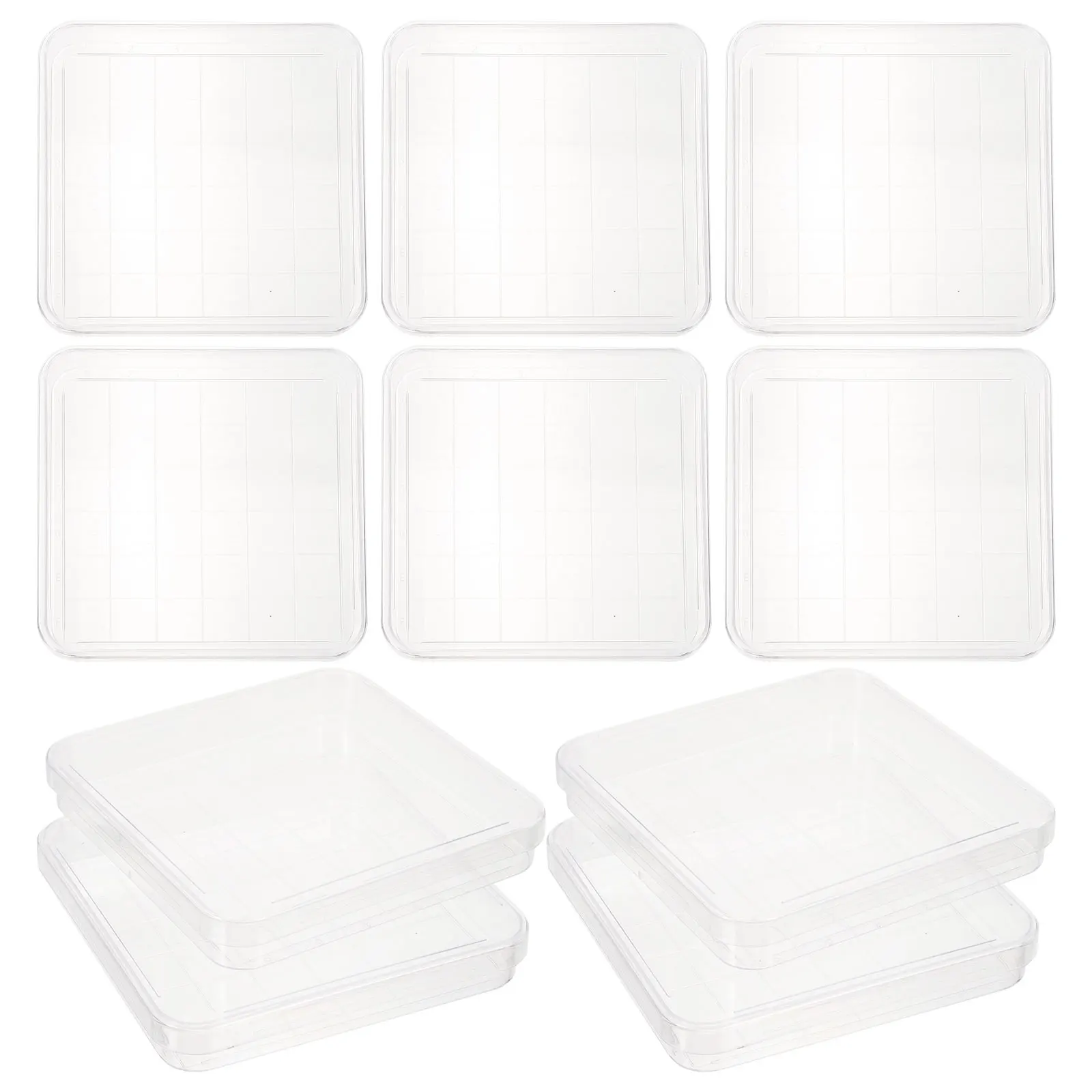 10 Pcs Disposable Petri Dishes Clear Square Plastic Lab Containers for Scientific Research Biological Activities School Projects
