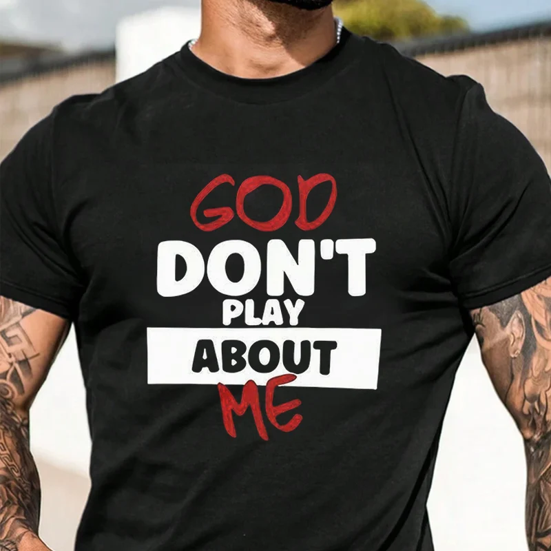 

Мужская футболка с надписью "God Don't About Me" в религиозном и уверенном стиле, для мотоциклистов, в стиле хип-хоп, уличная одежда, унисекс, повседневная модная футболка с коротким рукавом