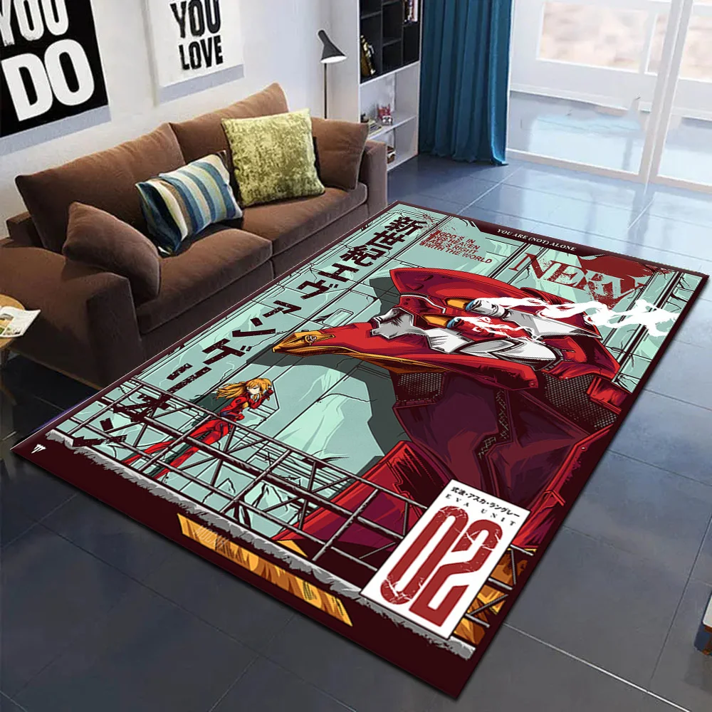 N-Neon G-Genesis The End Of E-Evangelions Anime for Bedroom Living Room Sofa Home Decor Kids Game Area Rug Non-slip Floor Mat