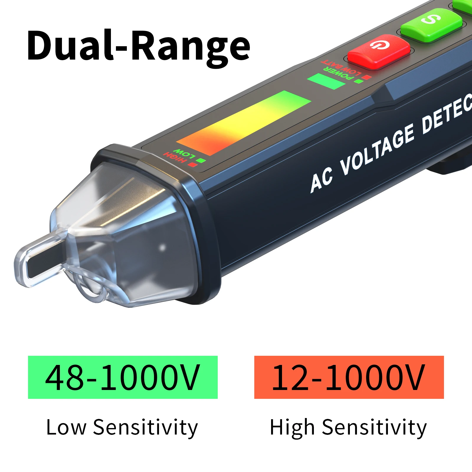 Zoyi DB02 AC Voltage Detector - Non-Contact Voltage Tester Pen with Break-Point Testing, Dual-Range 12-1000V/48-1000V, Electric