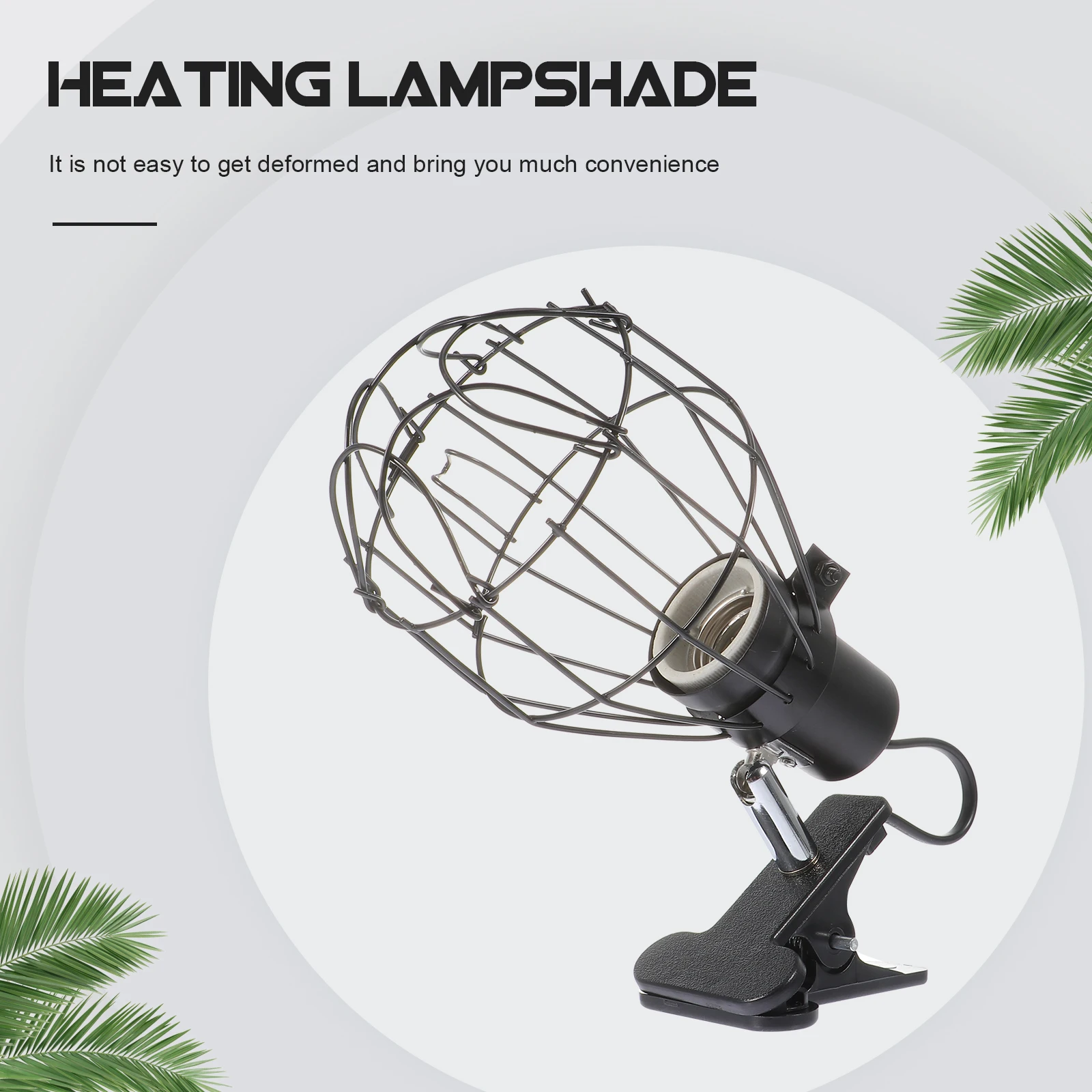 

Pet Reptile Cage Lampshade Iron Heating Lamp Cover Durable Safe Easy Install Terrarium Lighting Reptile Light Holder Iron Cover