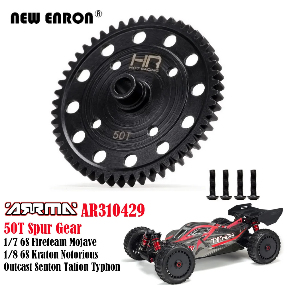 Steel 1.0Mod AR310429 50T Spur Gear for RC Car ARRMA 1/7 6S Fireteam Mojave 1/8 6S Kraton Notorious Outcast Senton Talion Typhon