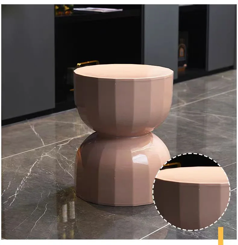 Nordic Creative Plastic Coffee Table Stools Round Living Room Thickened Shoe Changing Stool Ottomans Dining Bench Home Furniture