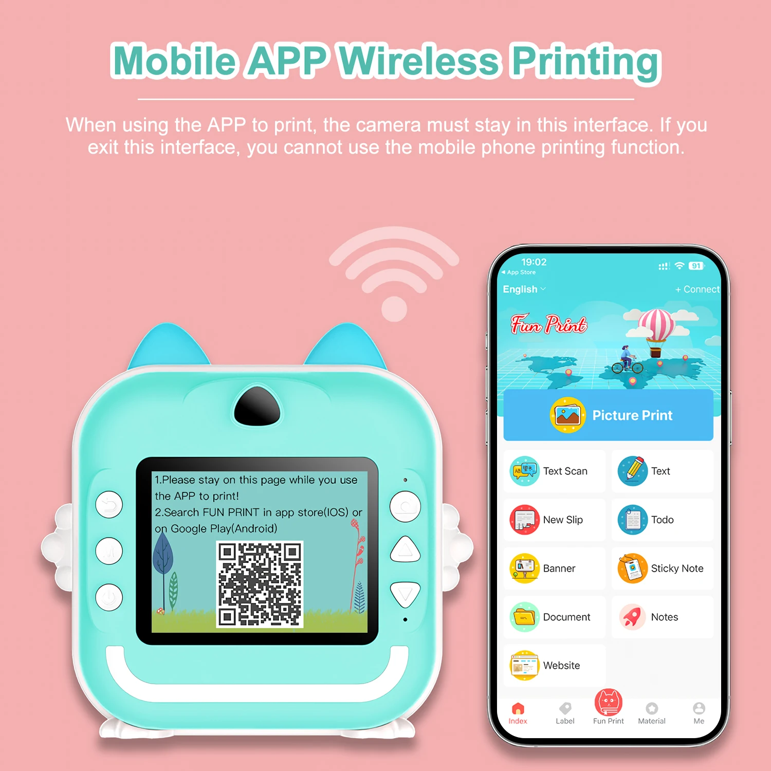 Kinderkamera Sofortdruck Foto Videoaufzeichnung 32G HD Digitalkamera Thermodruck Weihnachtsgeburtstagsgeschenke für Kinder