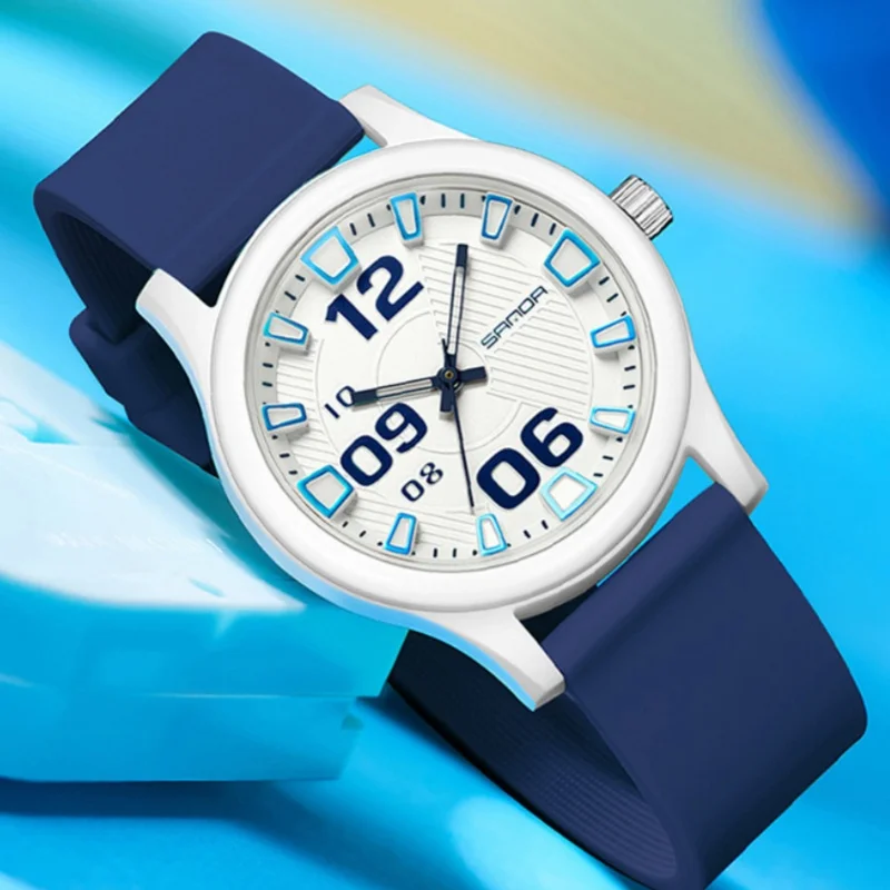 SANDA 3252 Casual Quartz Watch Students Popular Fashion Simple Waterproof Silicone Strap Shockproof Children Watches reloj niño