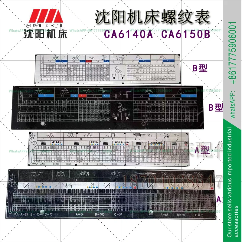 CA6140A 6150B Tool delivery Tool box Feed box Nameplate lathe Thread label Thread table Shenyang machine tool