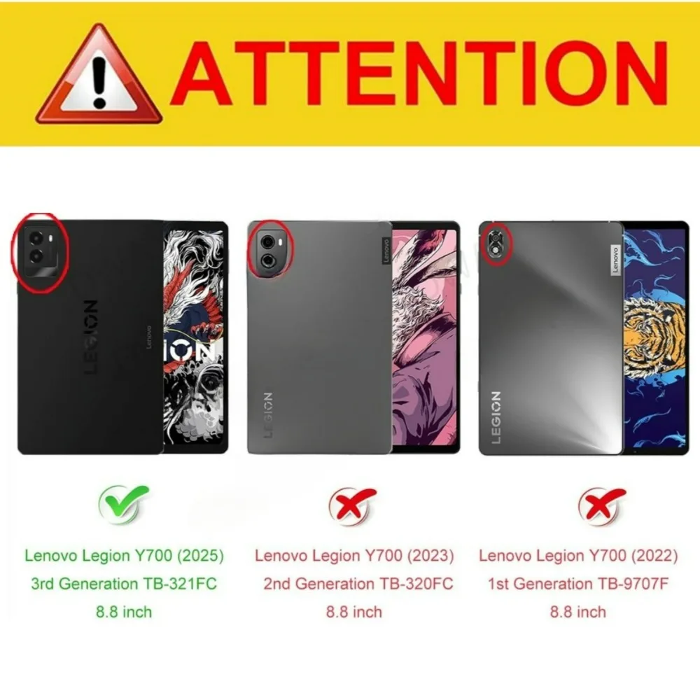 Transparent Case For Lenovo Legion Y700 2025 Game Tablet Back Case For LEGION Y700 3rd Gen 8.8inch TB321FU Soft TPU Airbag Cover