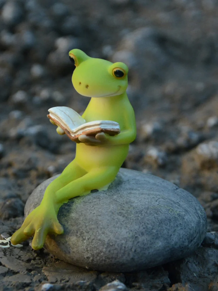 Новые креативные фигурки с милыми животными из смолы в виде лягушки, ремесла, сказочные садовые миниатюры, Миниатюрные аксессуары для украшения дома
