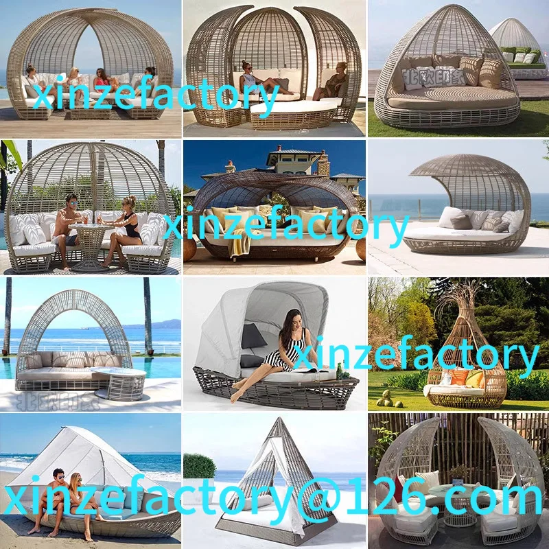 

Customizable Outdoor Leisure Rattan Furniture Patio Bird's Nest Bed