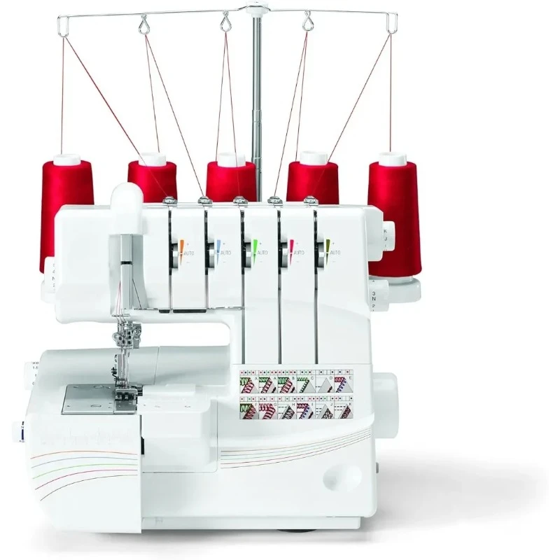 14T968DC  Overlock with 2-3-4-5 Stitch Capability 1300 Stitches Per Minute & Self Adjusting - Sewing Made Easy White