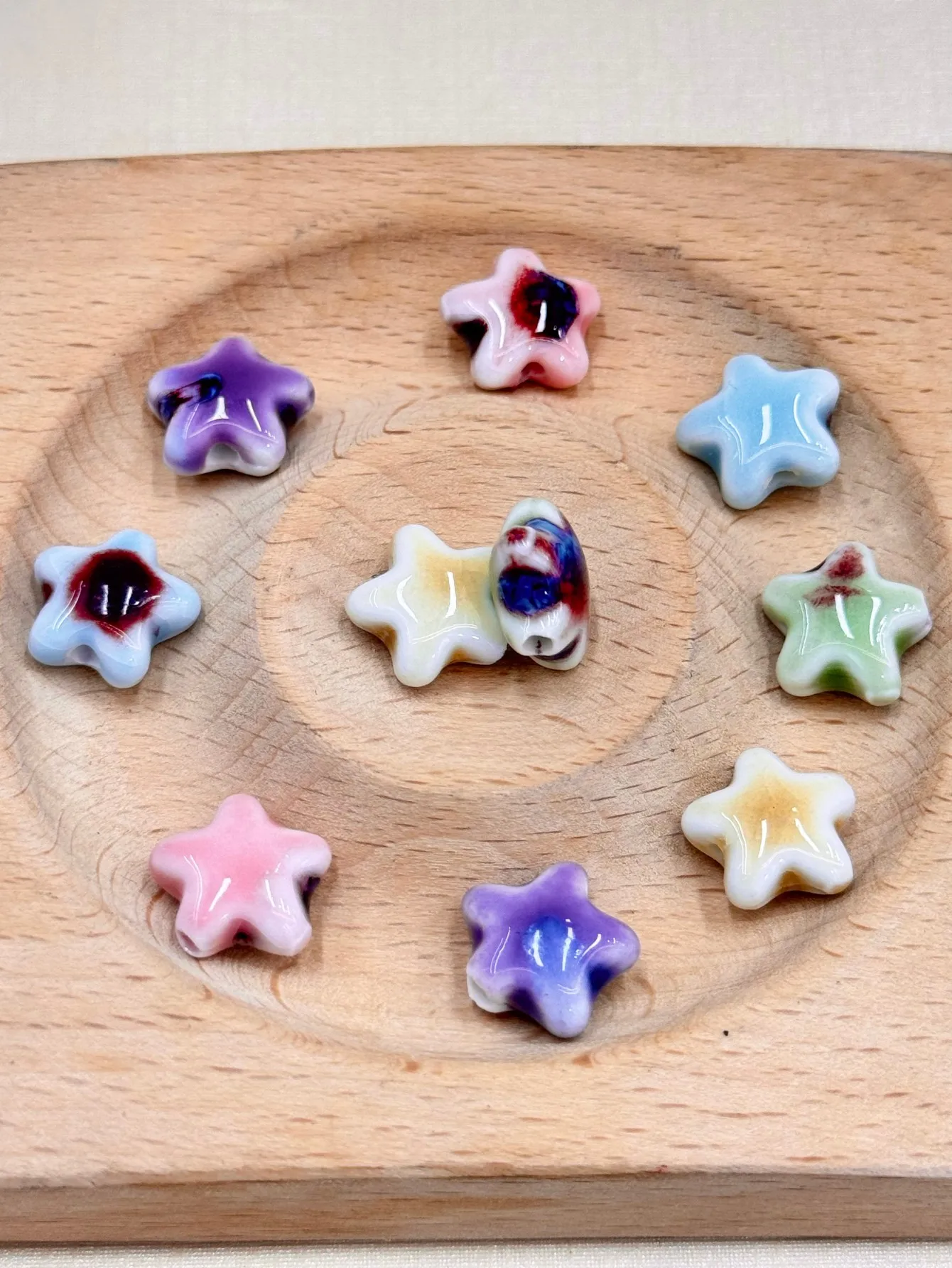 10/20PCS 34 Colors 14*8MM Star Shape Ceramic Beads Geometry Multicolor Hot Sell For Jewelry Making DIY Ornament Accessories