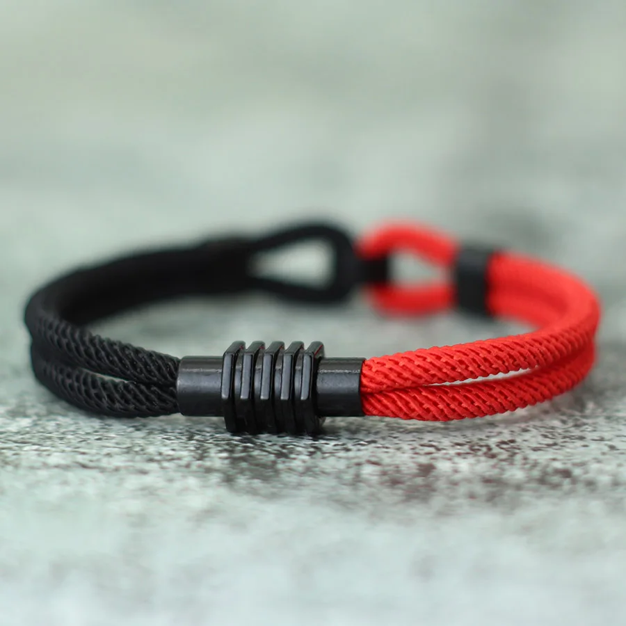 New Bicolor Thread Bracelet For Men Magnet Buckle Concentric Knot Nautical Marine String Braslet Bangle Ukrainian Braclet Joias