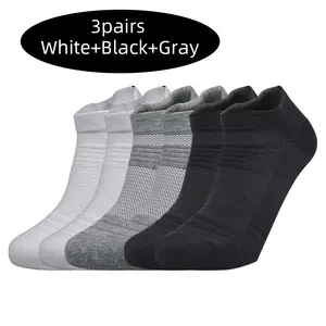 3 Paar Sportsocken von Frauen von Männern Kurzlauf -Socken Performance -Knöchel Performance Kissen resistent gegen Anti -Lsigen -Casual Socken. 6 Hauptverkäufe Frauenbaumwolle Hälfte - №6