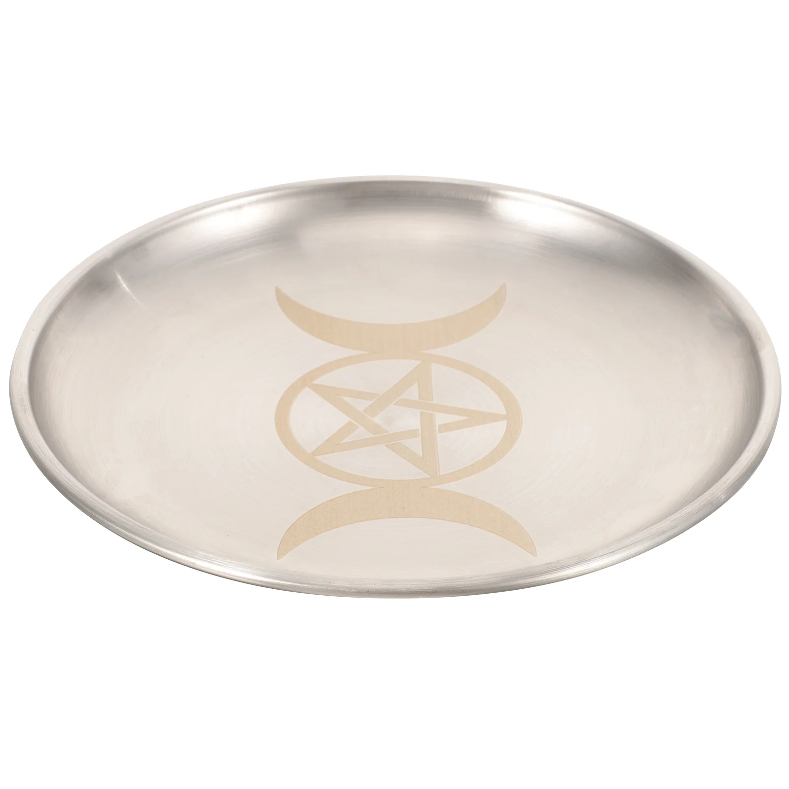 Pentagram Ritual Tray Plate Altar Decoration Tealight Holder Pentacle Candleholder Taper Candles Brass