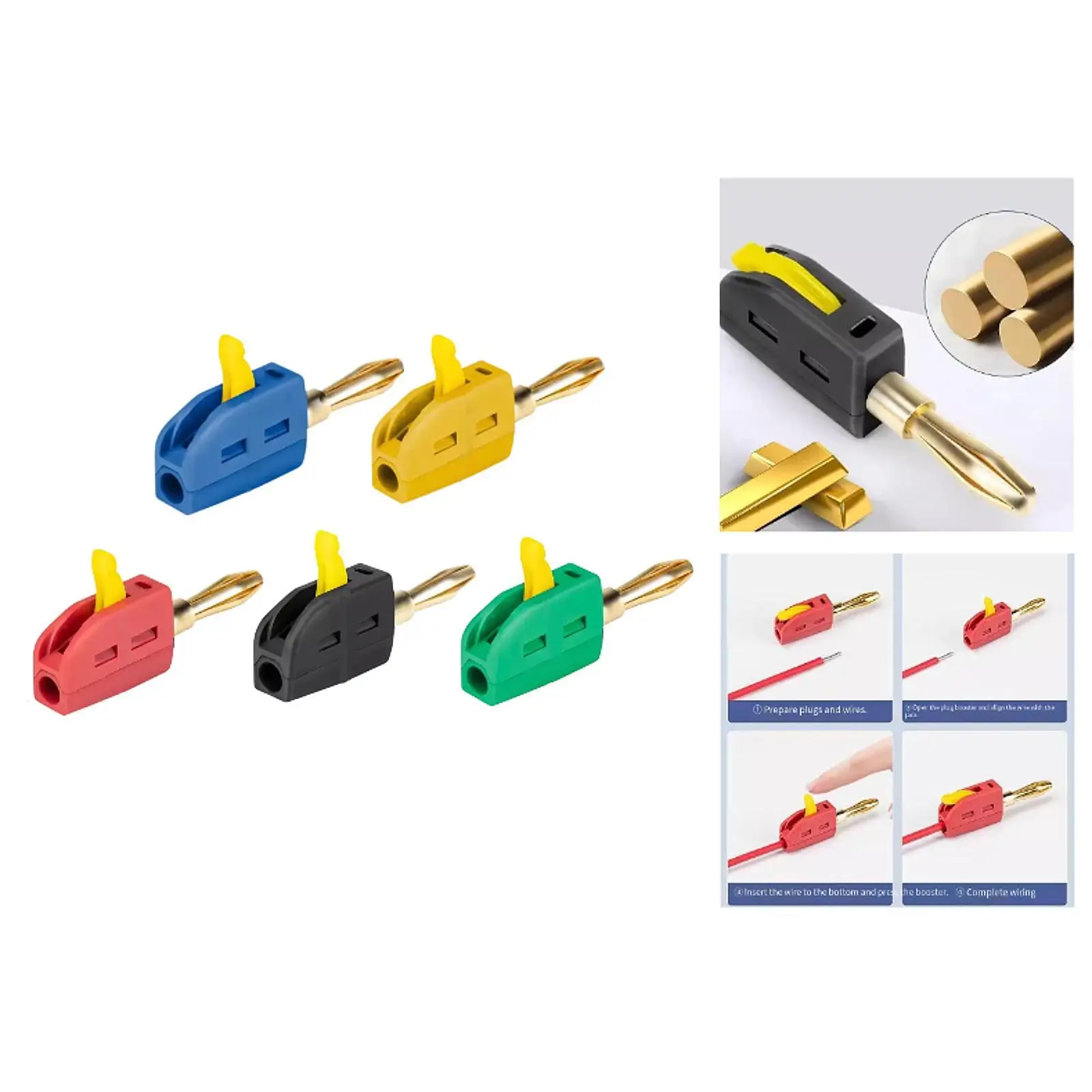 

Wire Cable Connector 250V 32A Mini Banana Plug Brass Stable Conductivity Electrical Parts for Home Theater