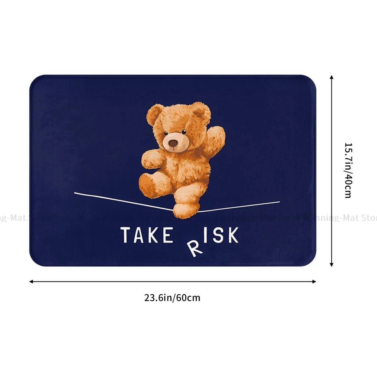 Teddy Bear Non-slip Doormat Take Risk Bath Bedroom Mat Welcome Carpet Indoor Pattern Decor