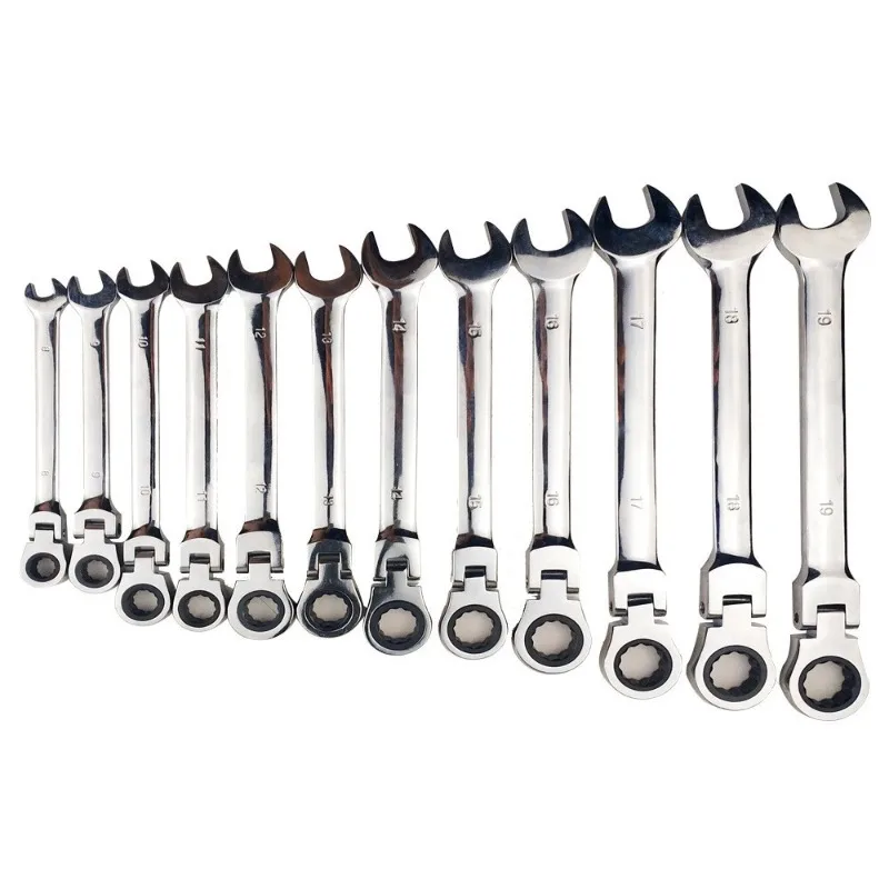 

12PC movable fixed head dual-purpose ratchet wrench set with opening plum blossom quick machine repair and auto repair wrench