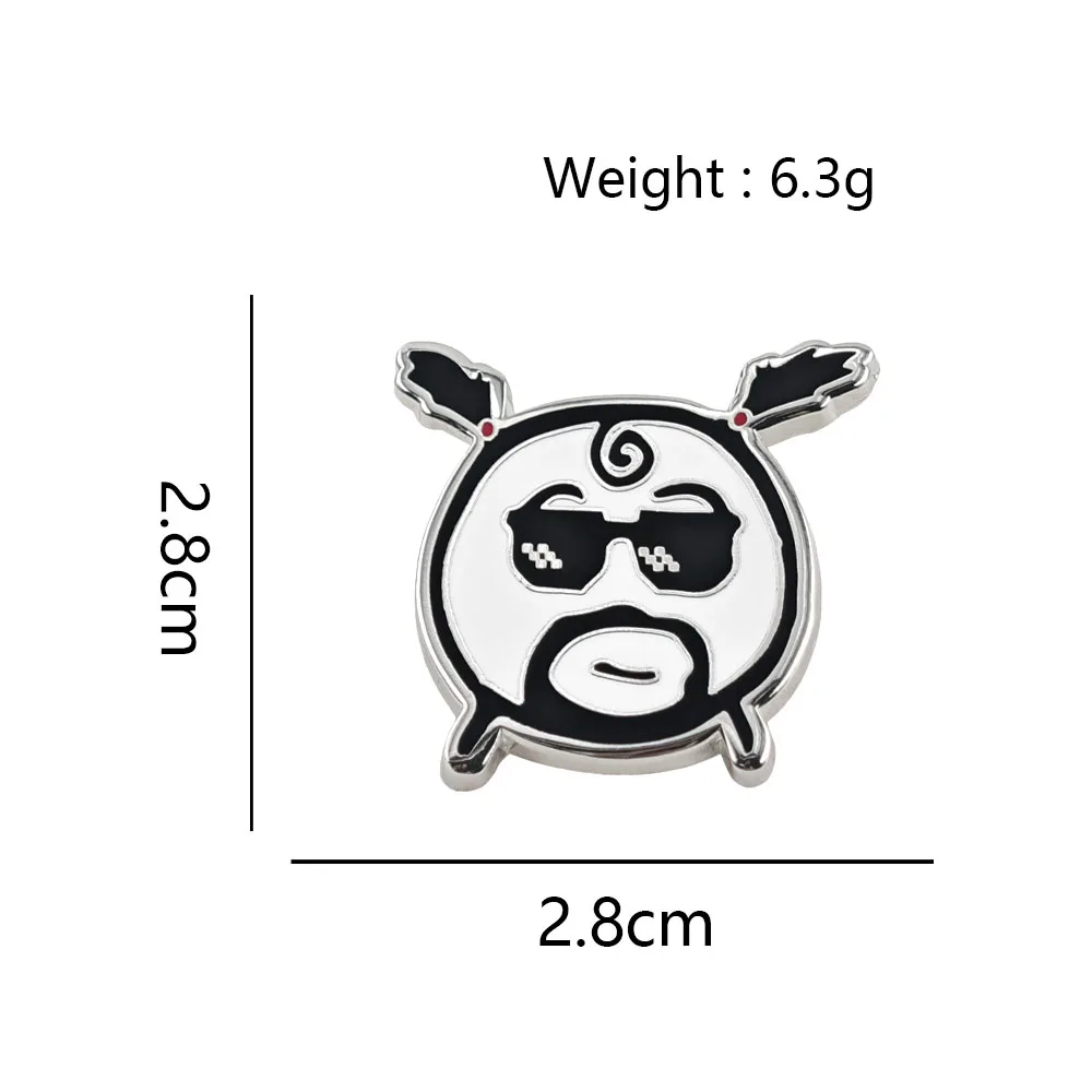 Lustige Meme-Emaille-Pins, Thug Life Sonnenbrillen-Broschen, Niedliche Metall-Abzeichen mit Zöpfen und Bart, Anstecknadel für Rucksack, Schmuckgeschenk – Detail 2