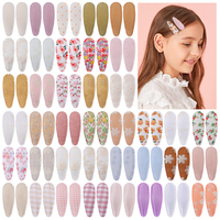 2/4/6Pcs/Lot Hair Clip New Print Cotton Alloy Hair Bow Snap Set Fabric Plaid Hairpins Girls Kids Headwear Baby Hair Accessories