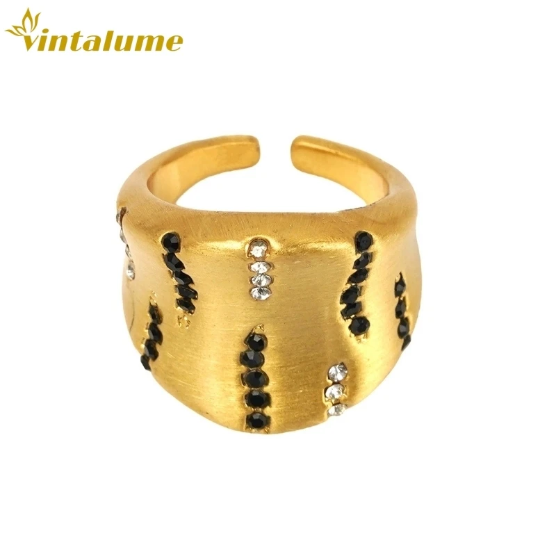 

Модное кольцо Vintalume из меди с кубическим цирконием для женщин, простое, стильное, широкое, массивное, регулируемое, подарок на вечеринку