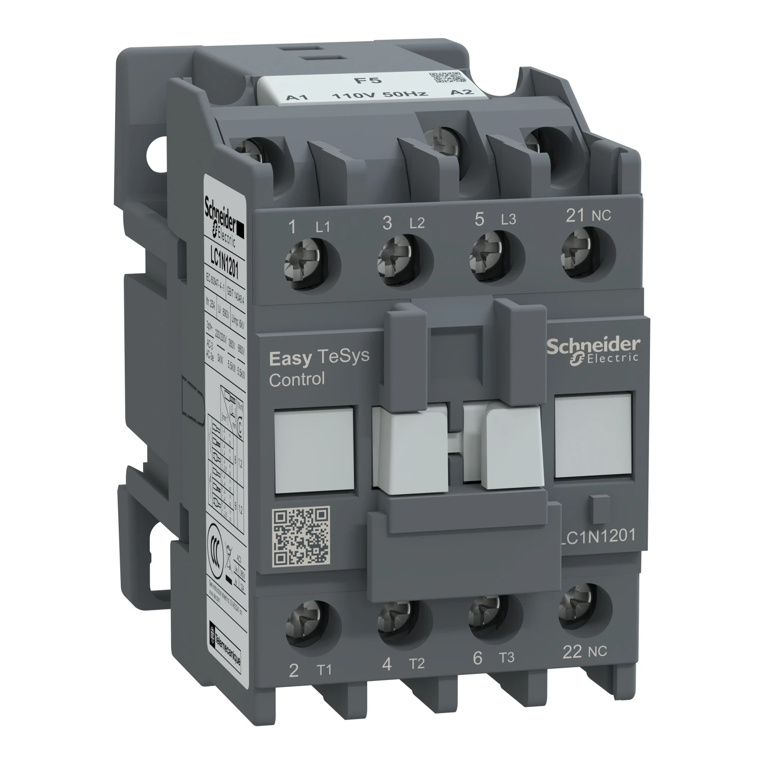 LC1E1201F5N is replace by LC1N1201F5N LC1N1201 D3N 3P contactor (1NC) -AC-3 - & LT;= 440V 12A-110V coil 50Hz