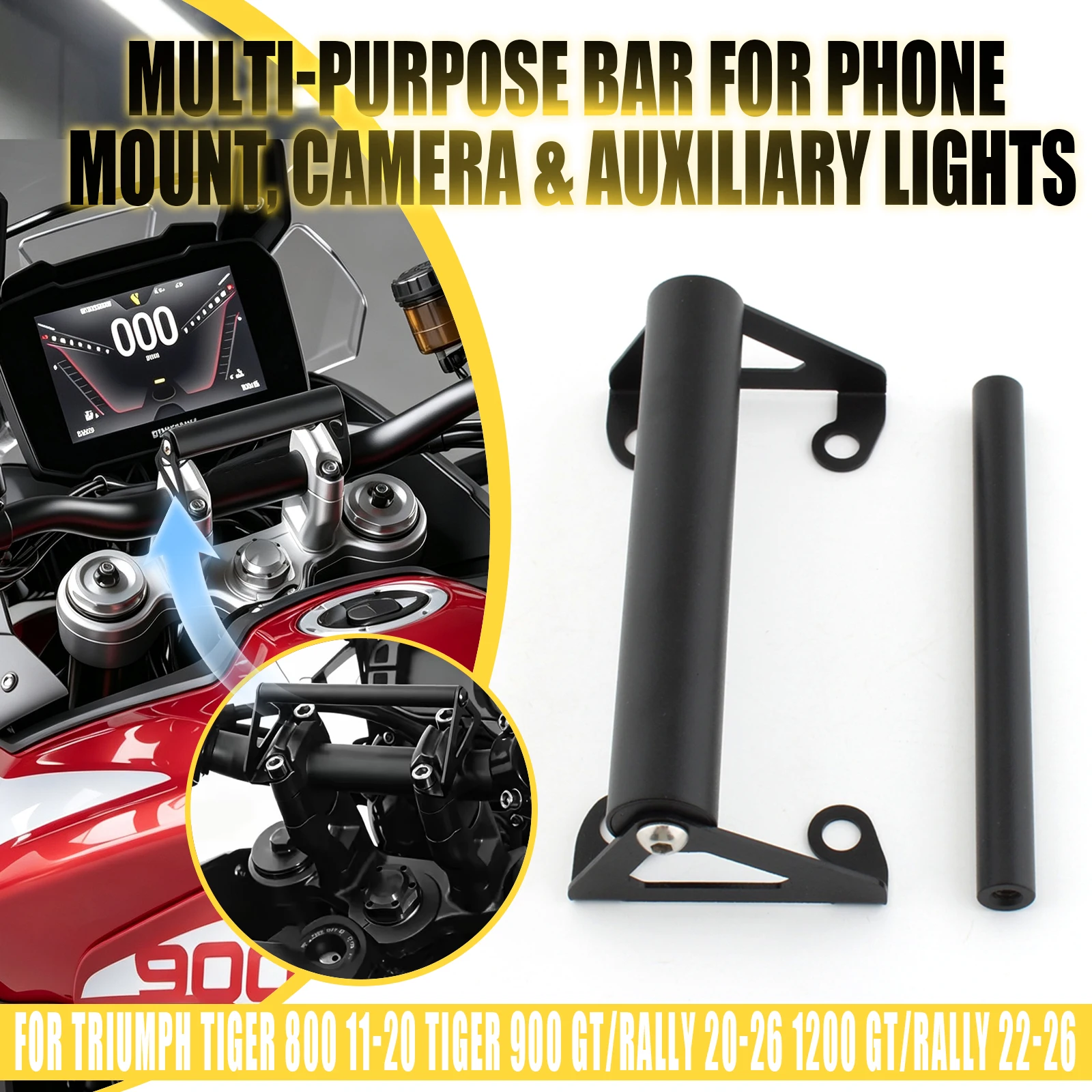 For Triumph Tiger 800 2011-2020 Tiger900 2020-2026 Tiger1200 2022-2026 Motorcycle GPS Navigation Holder Phone Bracket Support