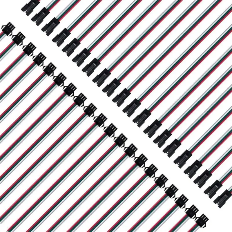ABLN-JST SM 3-Pin Male-Female Connectors(30 Pair), 15Cm 22AWG Wire For WS2812B, WS2811, WS2812, WS2814, SK6812 LED Strip Connect