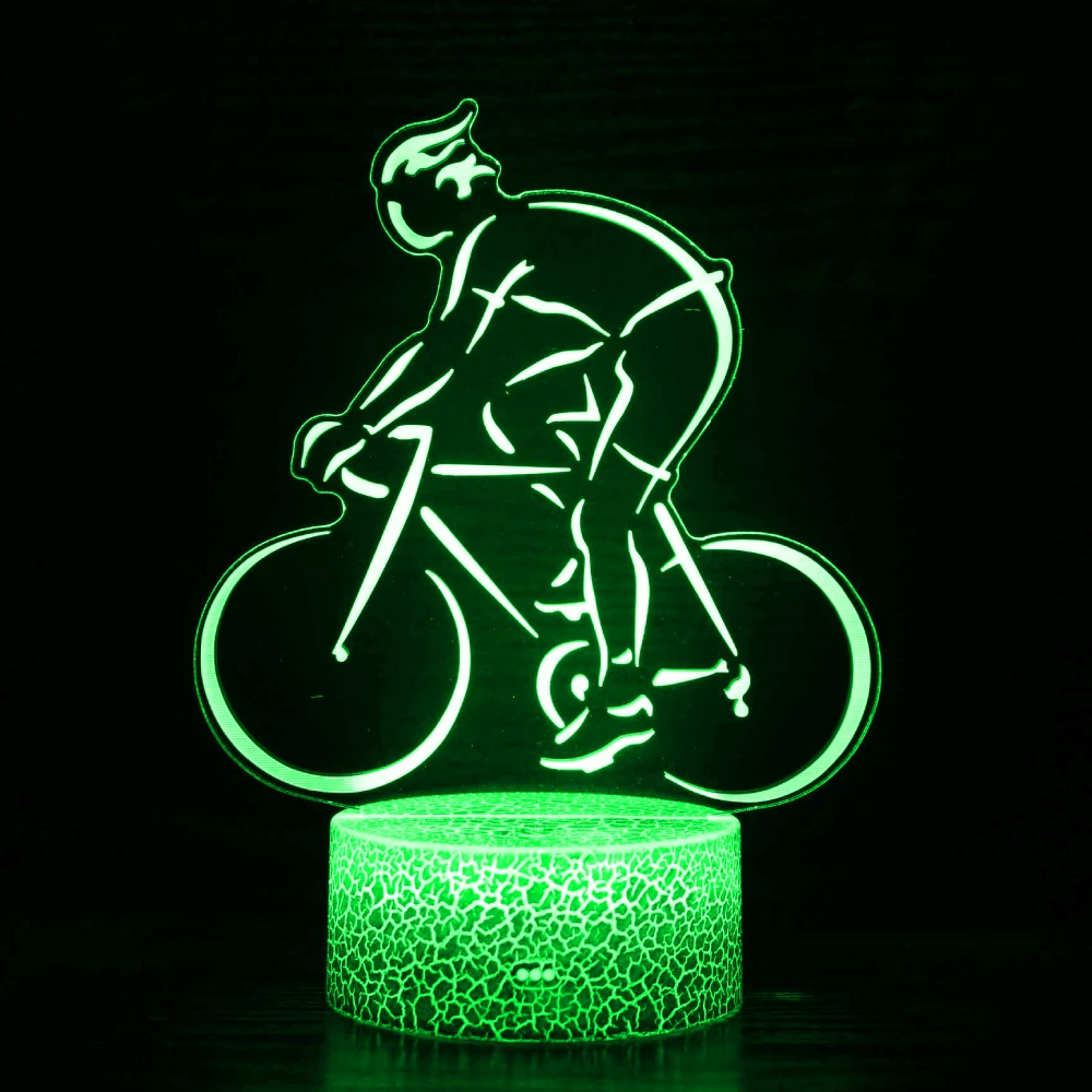 Nighdn Bike Night Light Acrylic LED 3D Illusion Lamp Color Change Bicycle Nightlight Room Decor Birthday Gift for Kids Boys Man