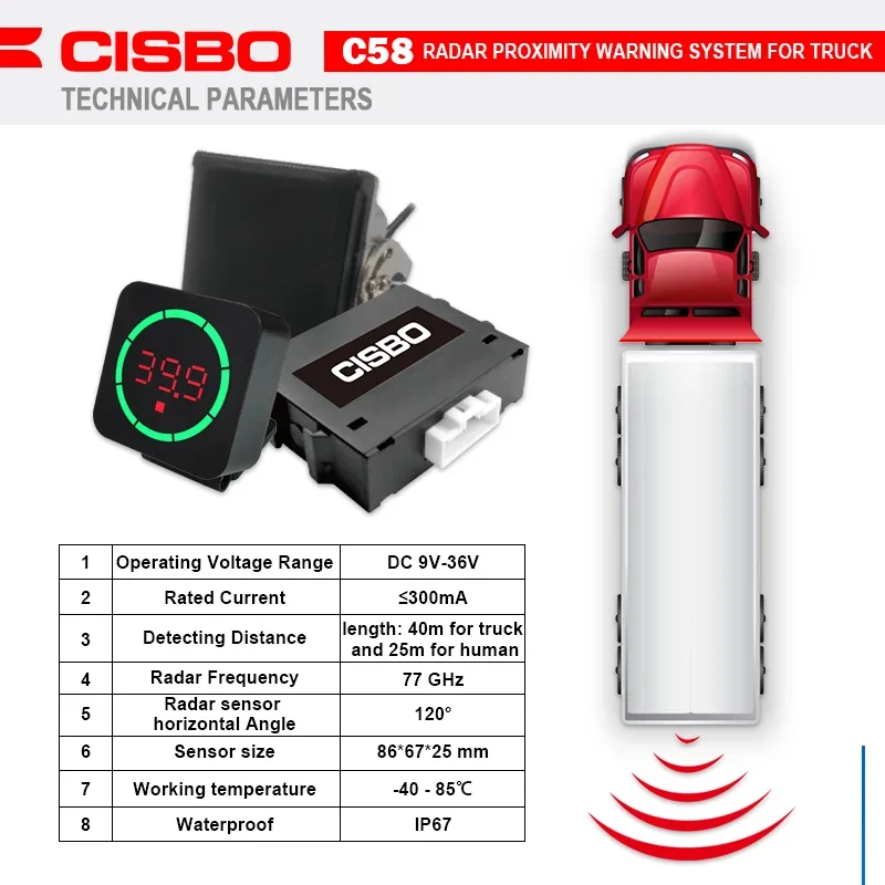 Forward/Rear radar proximity alarming device car anti-collision danger forward collision warning system for truck bus