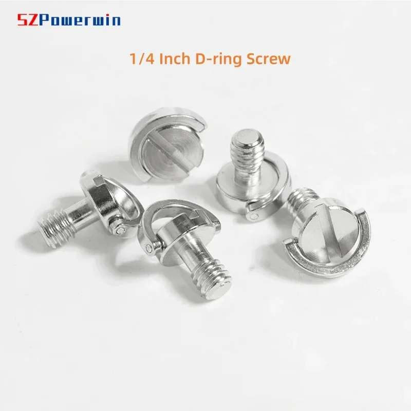 Tornillo de montaje para cámara, tornillo de anillo en D de 1/4 pulgadas, tornillo de liberación rápida de hierro, placa de trípode de 20 hilos para Dslr