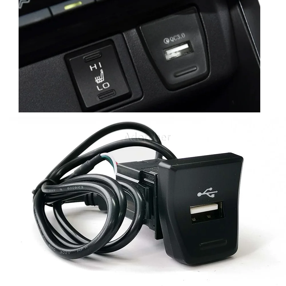 1 PC Car Charger Audio USB Interface Socket Interior USB Fast Charger Fit for Toyota Rav4 2019 2020 Accessories