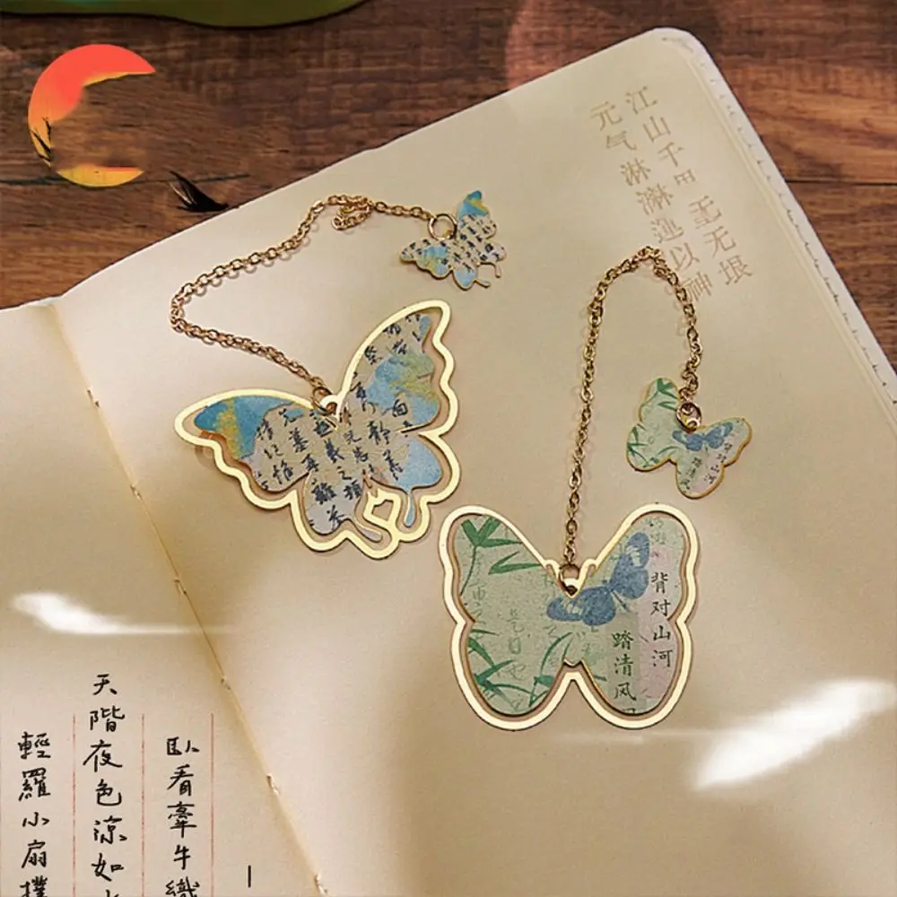 Hollow Tassel Butterfly Metal Bookmark DIY Chinese Style Antique Bowknot Book Clip Multifunction Metal