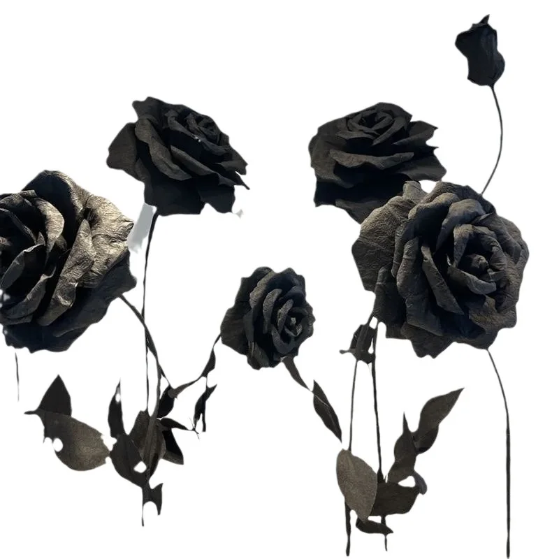 

The same black rose giant wedding props background wedding layout scene road guide